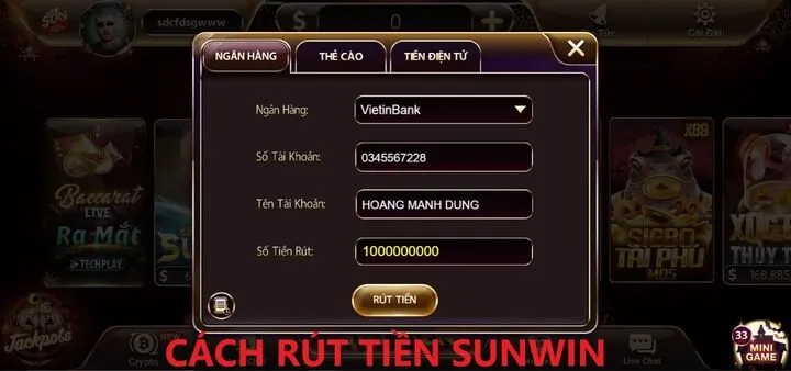 Hướng dẫn 3 cách Rút tiền Sunwin nhanh chóng 